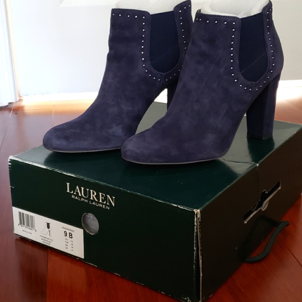 Ralph Lauren Navy Booties